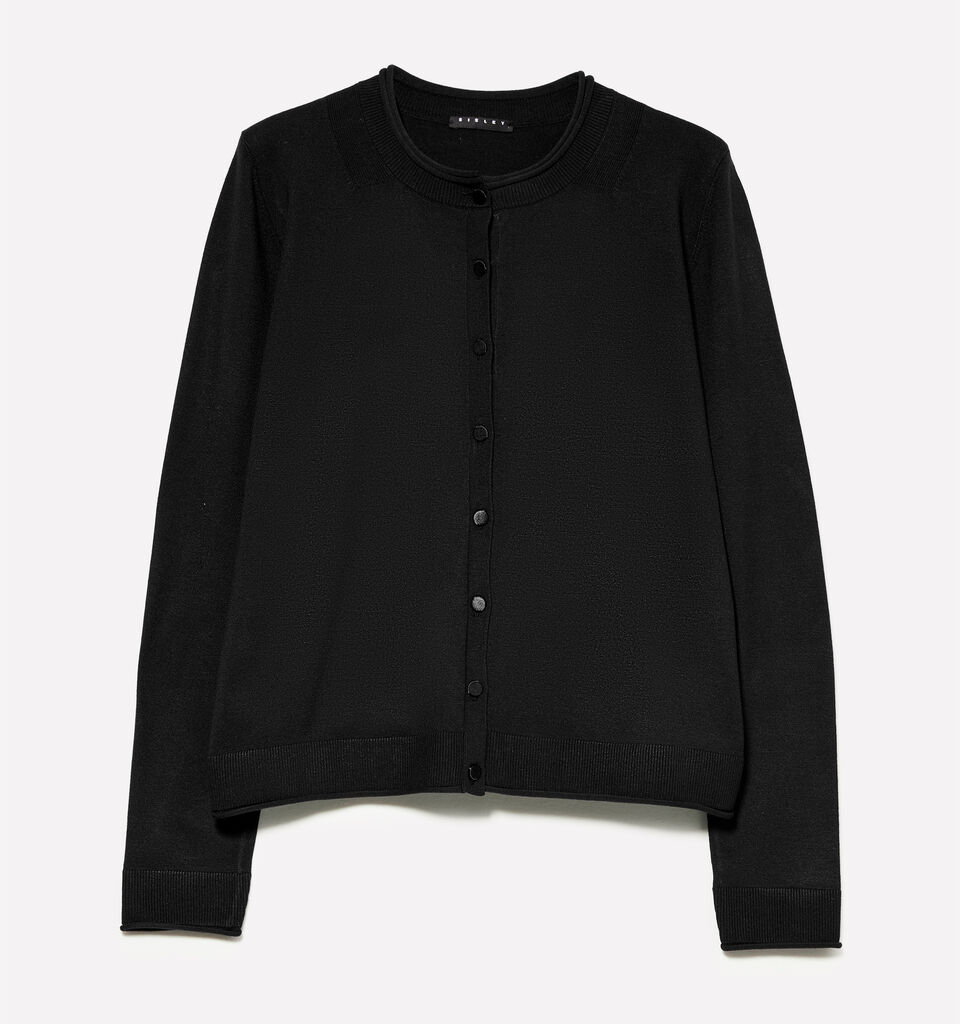 Schwarze Strickjacke mit normaler Passform - cardigans für damen - Schwarz | Sisley image number 1